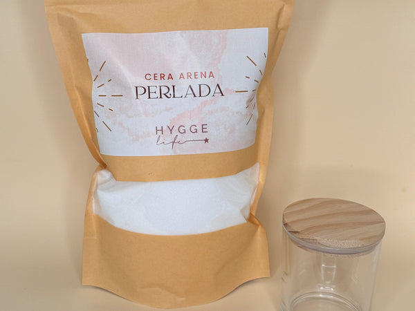 Kit cera arena blanca con recipiente, mechas y Hygge box para regalo!