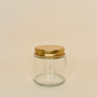 10 envase de vidrio transparente C/tapa dorada 100 ML