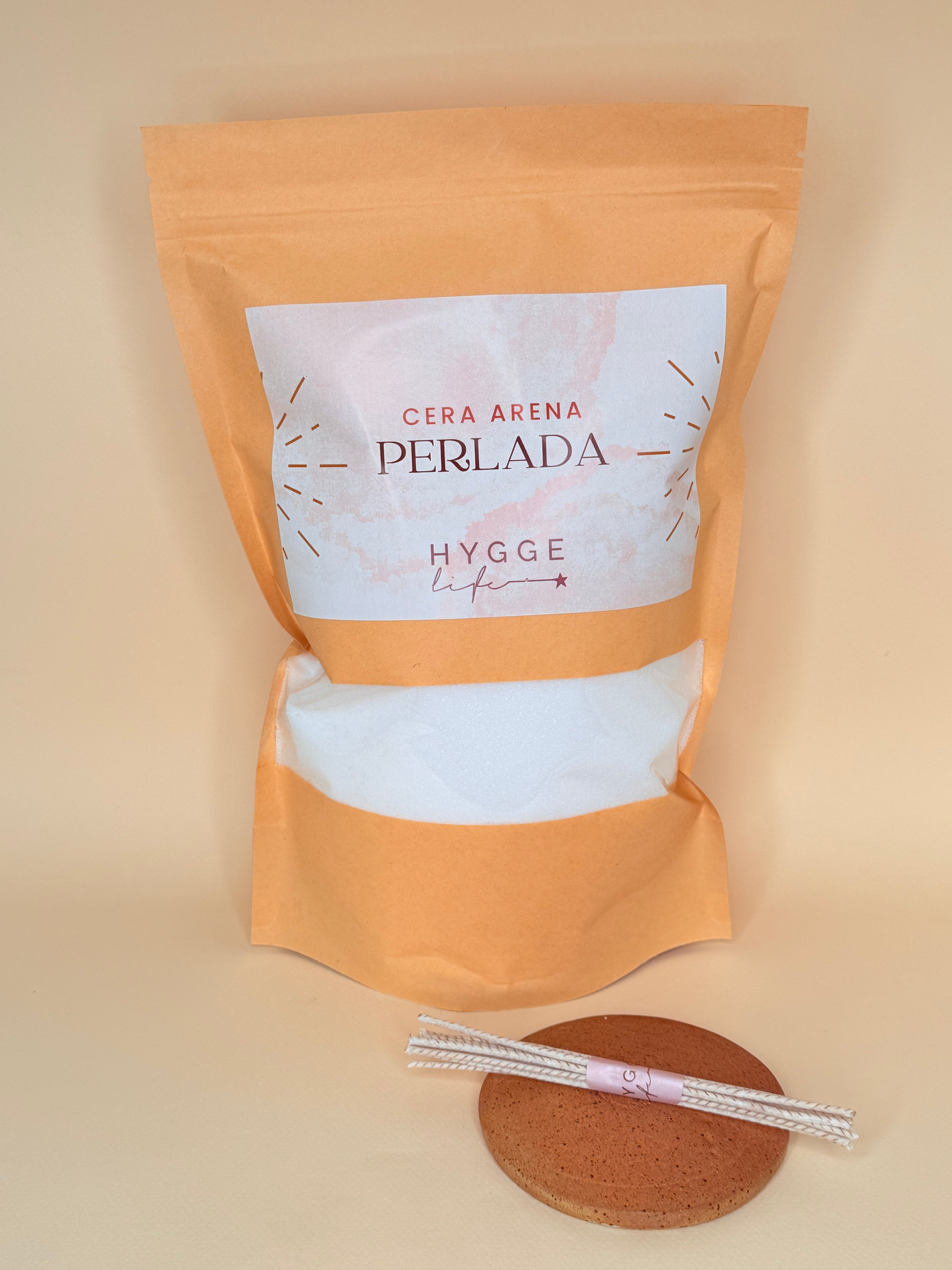 Cera arena perlada blanca