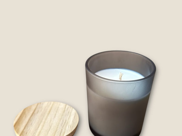 Frasco para Vela Con Tapa de madera