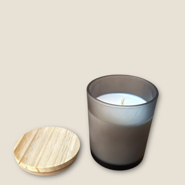Frasco para Vela Con Tapa de madera