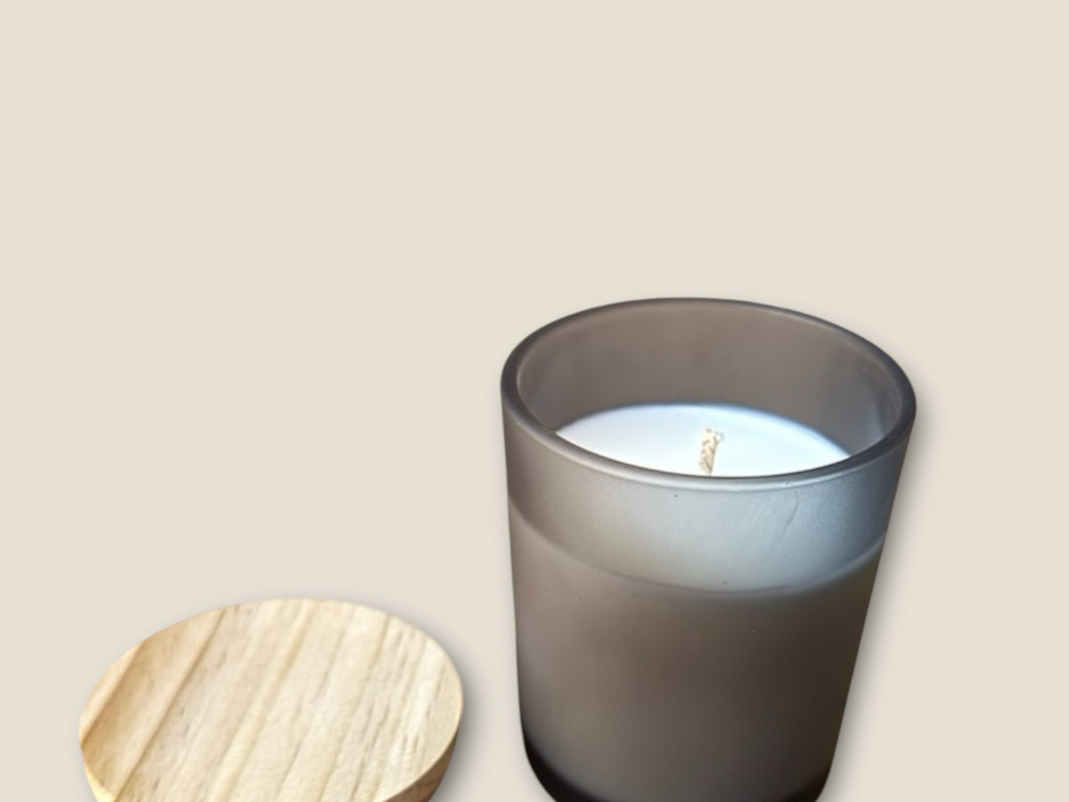 Frasco para Vela Con Tapa de madera