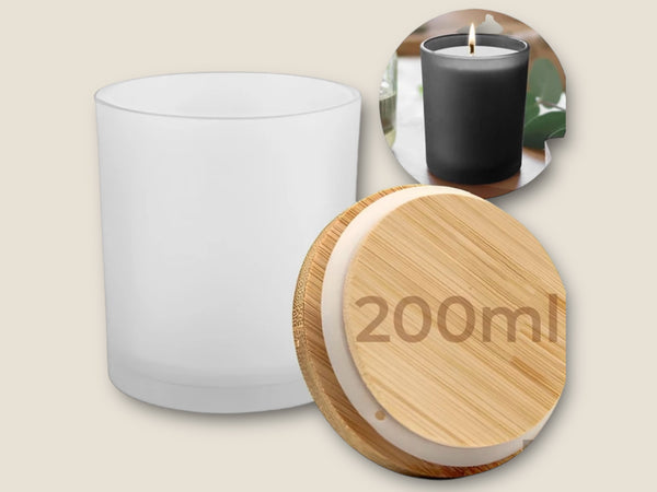 Frasco para Vela Con Tapa de madera
