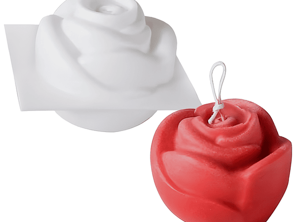 Molde De Silicona Para Vela Rosa