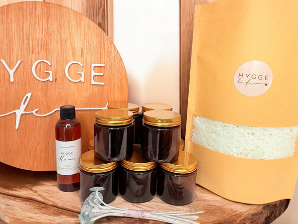 Kit Completo para Elaboración de Velas de Soya - 10 Envases de Vidrio Ámbar